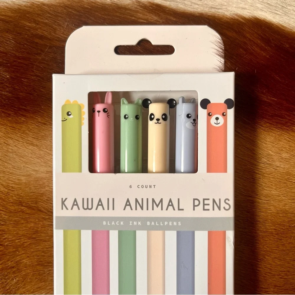 🏷️🎉🆕 kawaii cat black ink pens set of 6